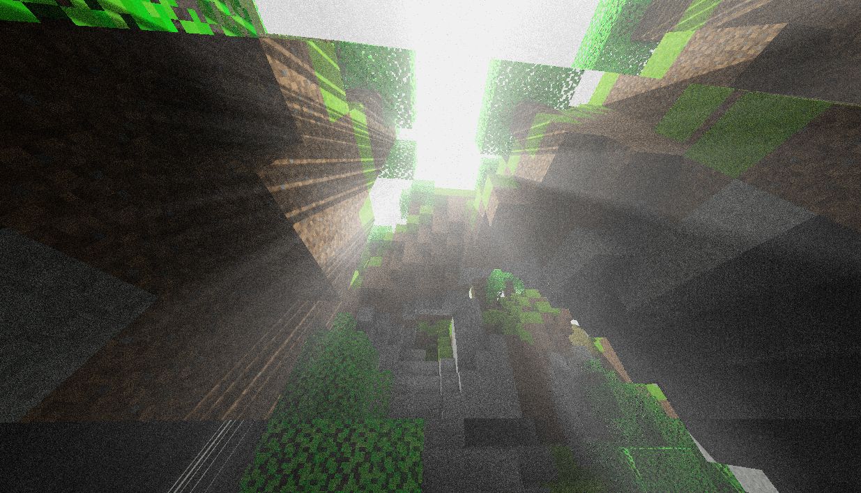 A light scattering test inside a voxel scene
